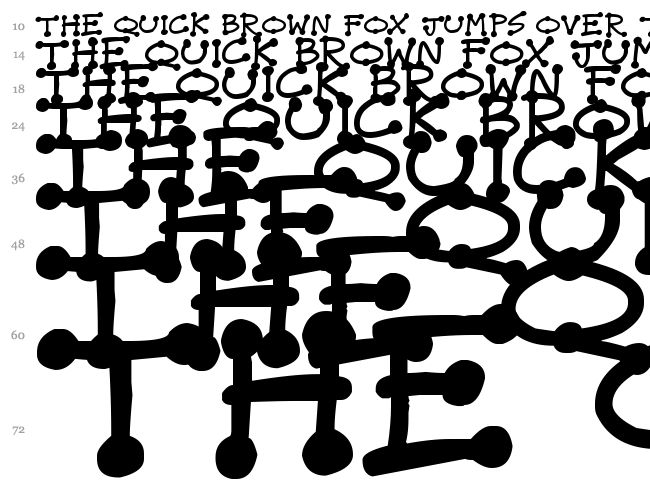 Dot Stick Doodles font waterfall